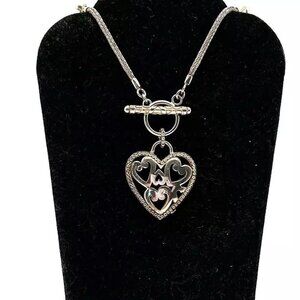 Brighton Treasures Sterling Silver Heart Toggle Necklace 18" (22 grams) …